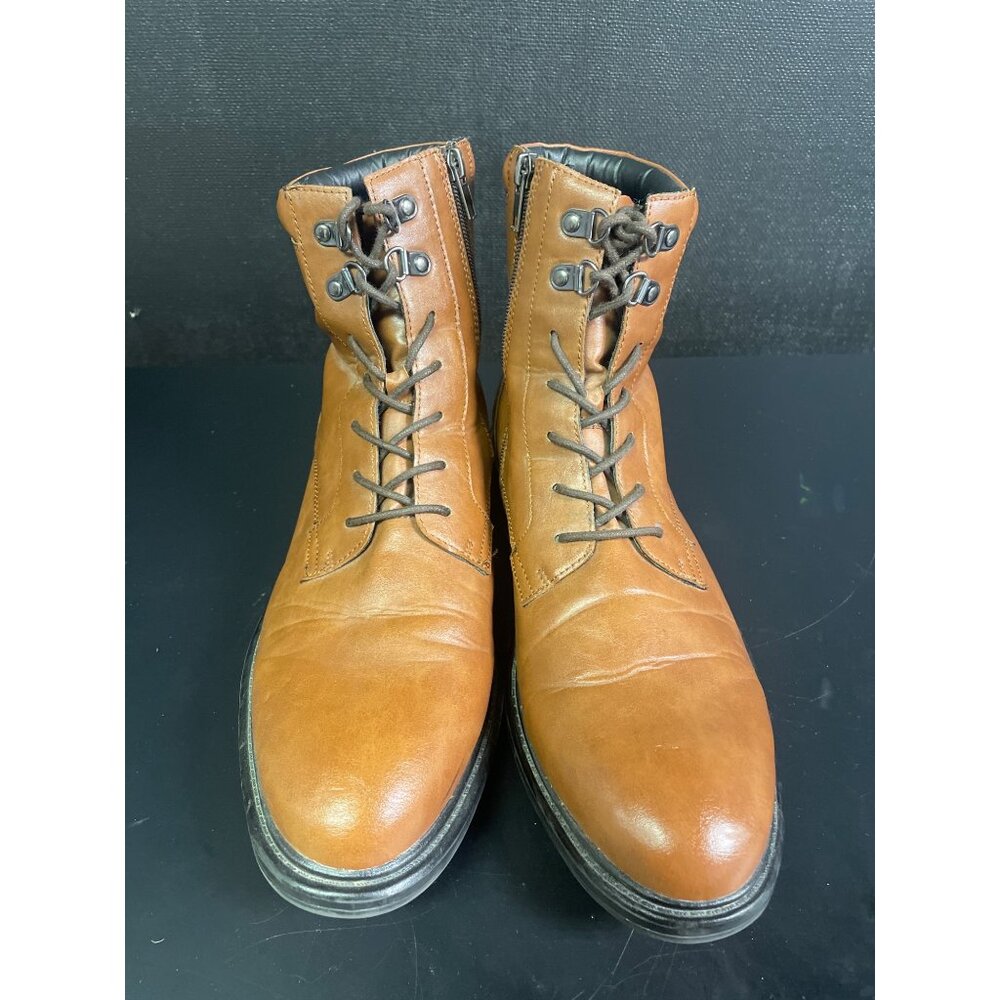 Alfani Men’s Shoes/Boots Tan Zippered Side Lace up Size 11 SKU 2212 - Picture 1 of 4